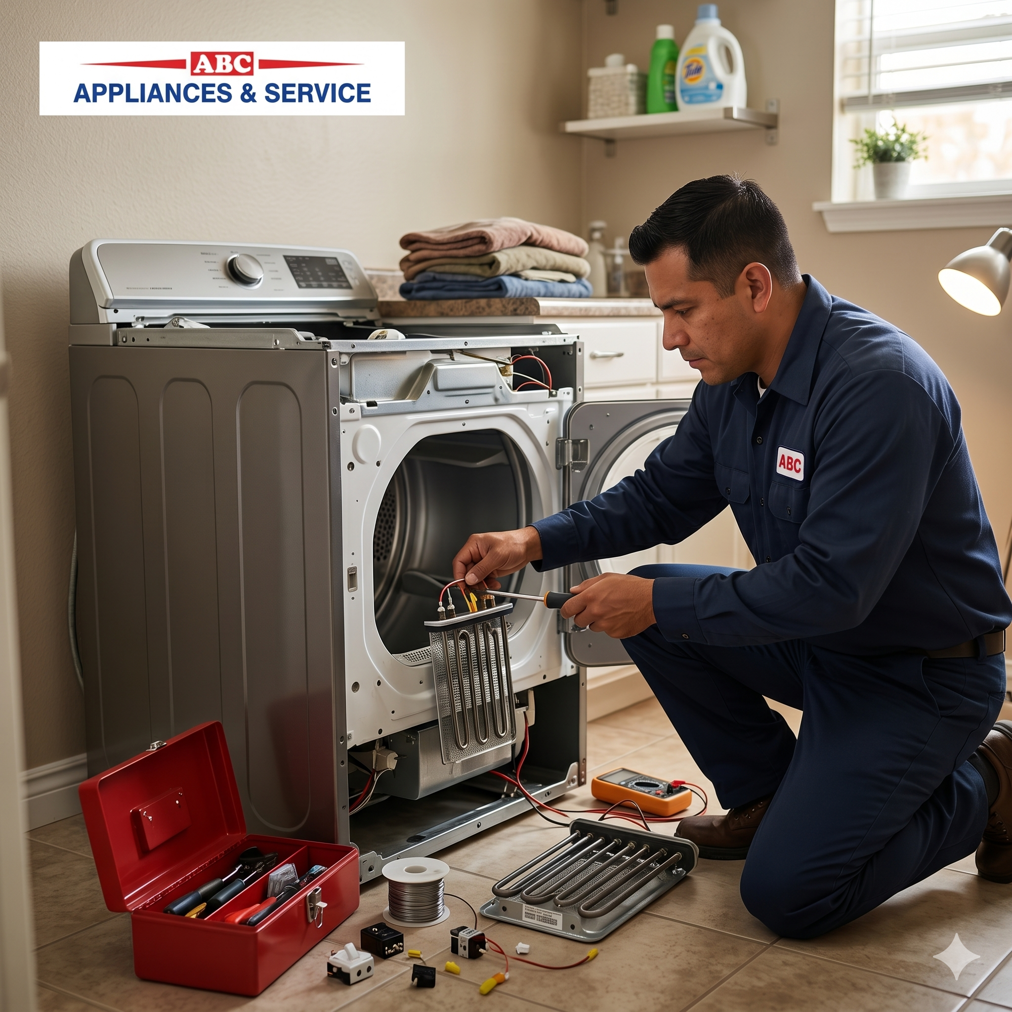 ABC Appliances certified dryer repair technician Tampa FL
